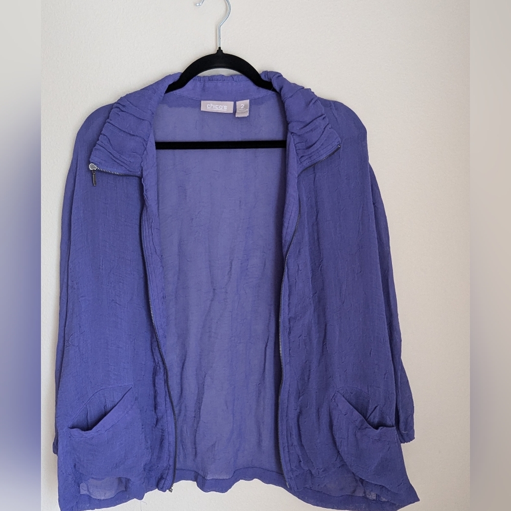 Chico's Lightweight Purple Jacket Size 2 (L)